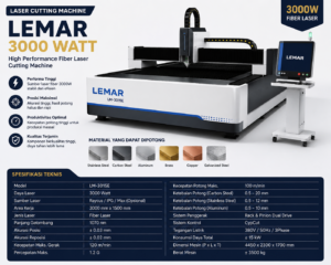 Mesin Laser Cutting Fiber LEMAR 3000 Watt